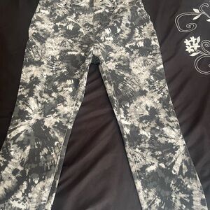 Gray and Black Tie-Dye Pants